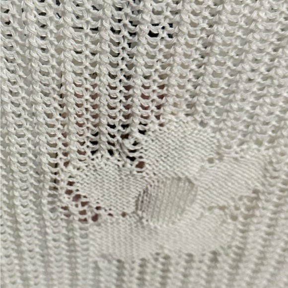 Off White / Cream Knitted Flower Detail Sweater / Cropped Sweatshirt | Sz: S NWT - Picture 9 of 11